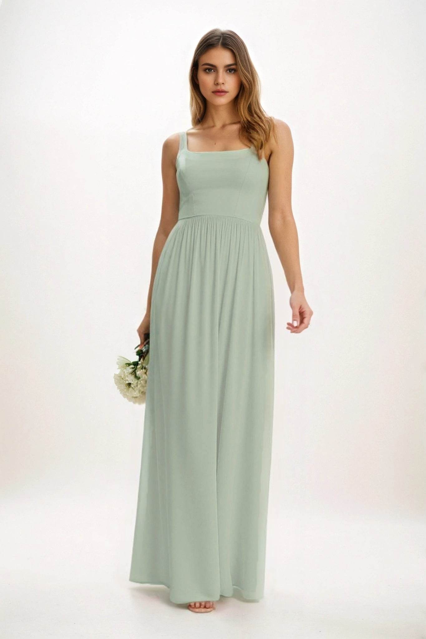 A-Line Maxi Chiffon Bridesmaid Dress CB0854 - COCOMELODY